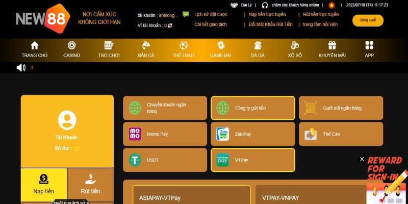 Livestream Đánh Tài Xỉu - Trò Chơi Hot Hit Nhất Tại New88 6 Nạp tiền vào tài khoản trước khi tham gia Livestream đánh tài xỉu