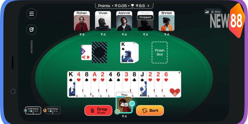Three Card Rummy - Tựa Game Bài Cực Hot Thời Gian Gần Đây 7 Tỷ lệ điểm thưởng trong trò chơi Rummy 3 lá